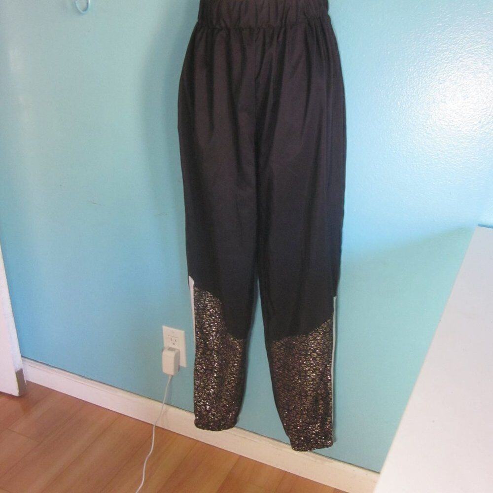 Weissman Dance Pants Adult Small Black with Metallic Glitter Hip Hop Costume